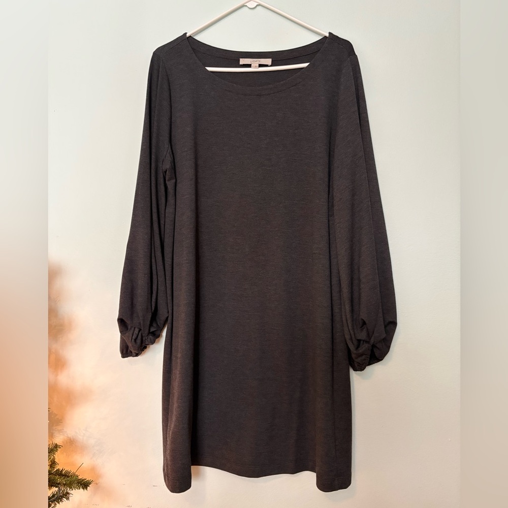 LOFT gray shift dress